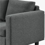 Modern 3-Seater Fabric Sofa Couch - Grey