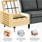 Modern 3-Seater Fabric Sofa Couch - Grey