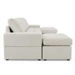Large Modular Chaise Sofa in Light Grey Linen