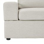 Large Modular Chaise Sofa in Light Grey Linen