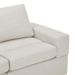 Large Modular Chaise Sofa in Light Grey Linen