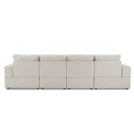 Large Modular Chaise Sofa in Light Grey Linen
