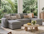 LINSY HOME Modular Sectional Sofa with Storage - Grey