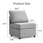 LINSY HOME Modular Sectional Sofa with Storage - Grey