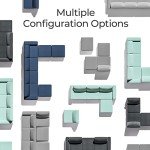 LINSY HOME Modular Sectional Sofa with Storage - Grey
