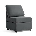 LINSY HOME Modular Dark Grey Sectional Sofa