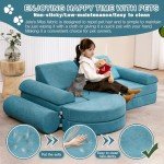 Teal 14PCS Modular Foam Play Couch Set