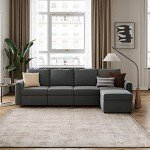 LINSY HOME Modular Dark Grey Sectional Sofa