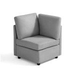 LINSY HOME Modular Corner Sofa with Storage - Light Grey