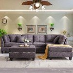 Modular L-Shaped Sectional Sofa Set with Ottoman