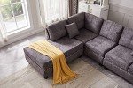 Modular L-Shaped Sectional Sofa Set with Ottoman