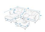 Modular L-Shaped Sectional Sofa Set with Ottoman