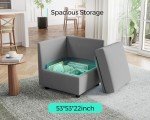 LINSY HOME Modular Corner Sofa with Storage - Light Grey