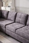 Modular L-Shaped Sectional Sofa Set with Ottoman