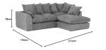 Jumbo Dylan Corner Seater Sofa in Grey