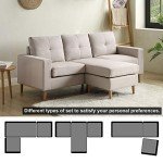Beige L-Shaped Sectional Sofa for Small Spaces