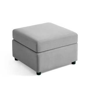 LINSY HOME Modular Ottoman Couch with Storage, Light Gray
