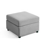 LINSY HOME Modular Ottoman Couch with Storage, Light Gray