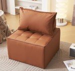 Modern Modular Square Sectional Sofa in Brown