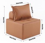 Modern Modular Square Sectional Sofa in Brown