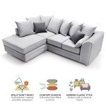 Stylish Light Grey L-Shaped Corner Sofa