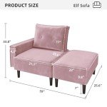 Modular Pink Velvet Sectional Sofa for Small Spaces