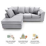 Stylish Light Grey L-Shaped Corner Sofa