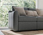 Modular Dark Grey Sofa with Slope Armrests