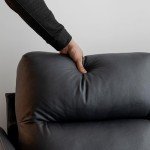 Modern Black Leather Loveseat Sofa for Living Room
