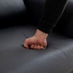 Modern Black Leather Loveseat Sofa for Living Room