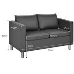Modern PU Leather Sofa with Pillows and Armrests