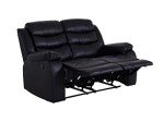 Roma Black Leather Recliner Sofa - 2 Seater