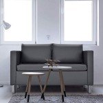 Modern PU Leather Sofa with Pillows and Armrests