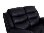 Roma Black Leather Recliner Sofa - 2 Seater