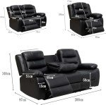 Modern Roma Recliner Bonded Leather Sofa Set