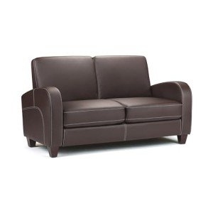 Julian Bowen Brown Faux Leather 2 Seater Sofa