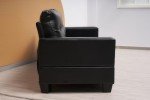 Cube Black Leather 3+2 Seater Sofa Set