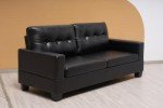 Cube Black Leather 3+2 Seater Sofa Set