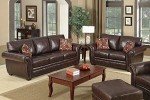 Brown Leather 3-Seater and 2-Seater Sofa Set
