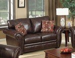 Brown Leather 3-Seater and 2-Seater Sofa Set