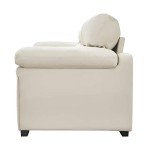 Beige Modern Compact Faux Leather 2-Seater Sofa