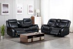 Roma Leather Recliner Sofa with Console and Cup Holders