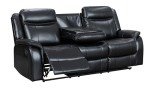 Roma Leather Recliner Sofa with Console and Cup Holders
