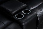 Roma Leather Recliner Sofa with Console and Cup Holders