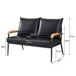 TUKAILAi Black Faux Leather 2 Seater Sofa