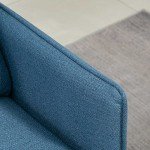 Modern Button Tufted Two-Seater Sofa in Dark Blue
