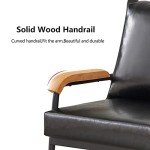 TUKAILAi Black Faux Leather 2 Seater Sofa