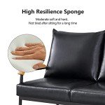 TUKAILAi Black Faux Leather 2 Seater Sofa