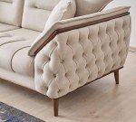 Chesterfield Cream Brown Leather Sofa Set