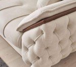 Chesterfield Cream Brown Leather Sofa Set